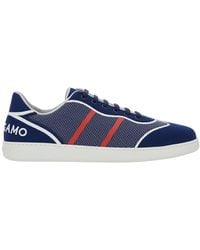 Ferragamo - Low Top Sneakers With Logo And Embroidery - Lyst