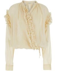 Dries Van Noten - Cenver' Silk Blouse With V-Neck And Long Sleeves - Lyst