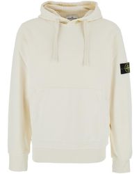 Stone Island - Felpa Con Cappuccio Con Coulisse E Patch Logo Sulla Manic - Lyst