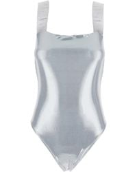 Versace - Metallic Coloree One-Piece Swimsuit With Greca Detail - Lyst