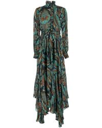 Etro - Abito Lungo Con Cintura Con Nodo E Stampa Floreale All-Over - Lyst