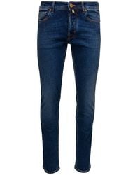 Jacob Cohen - Jeans Slim A Cinque Tasche Con Patch Logo - Lyst