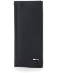 Tod's - Vertical Wallet With Logo Plaque On The Front - Lyst