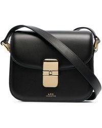 A.P.C. - Smooth Leather Flap Crossbody Handbag For - Lyst