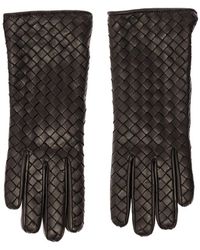Bottega Veneta - Intreccio Nappa Leather Gloves Wo - Lyst