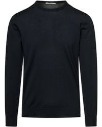 GAUDENZI - Dark Crewneck Sweater With Long Sleeves - Lyst