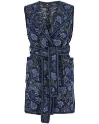 Etro - Vest With Patch Pockets And Belt - Lyst