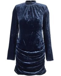 ROTATE BIRGER CHRISTENSEN - Silk Velvet Ls Mini Dress - Lyst