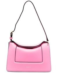 Wandler - 'micro Penelope' Pink Shoulder Bag With Logo Print In Leather - Lyst
