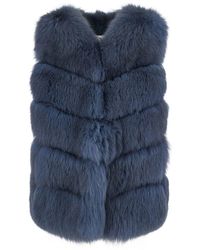 Suprema - Fox Vest With High Collar And Pockets - Lyst