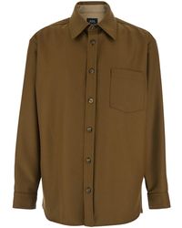 A.P.C. - Jacket With Classic Collar And Buttoned Cuffs - Lyst