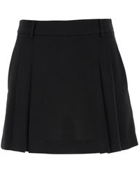 Plain - Mini Pleated Skirt With Belt Loops - Lyst