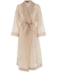 Le Plain - Trench With Notched Revers And Waist Tie - Lyst