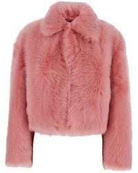 Bottega Veneta - 'Toscana' Cropped Shearling Coat With Classic Coll - Lyst