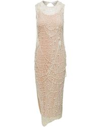Sportmax - Maxi Dress With String Of Pearls - Lyst