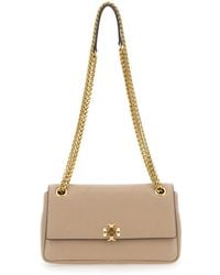 Tory Burch - 'Charlie' Crossbody Bag With Chain Strap And Logo Plat - Lyst