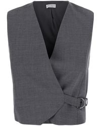 Brunello Cucinelli - Solid V Neck Top - Lyst
