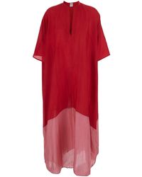 THE ROSE IBIZA - Two-Tone Kaftan With V-Neck And Floral Embroidery O - Lyst