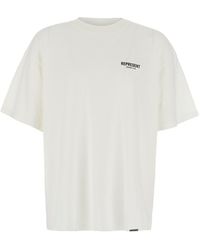 Represent - Crew Neck T-Shirt With Logo Lettering On Front And Bac - Lyst
