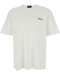 A.P.C. - Crewneck T-Shirt With Logo Embroidered On The Front - Lyst