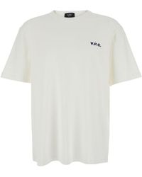 A.P.C. - Crewneck T-Shirt With Logo Embroidered On The Front - Lyst