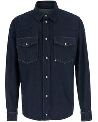 Moncler - Shirt With Classic Collar And Two Patch Pockets On The Front - Lyst