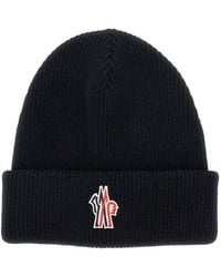 Moncler - Beanie With Logo Patch On The Front - Lyst