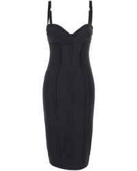 Elisabetta Franchi - Sleeveless Dress With Bustier Neckline And Re - Lyst