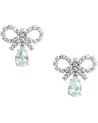 Self-Portrait - Orecchini Con Charm Con Fiocco E Dettaglio Pendente A Go - Lyst