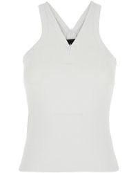 Pinko - Sleeveless Top With V-Neck And Logo Lettering Embroidery O - Lyst