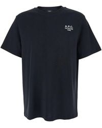 A.P.C. - Crewneck T-Shirt With Logo Embroidered On The Front - Lyst
