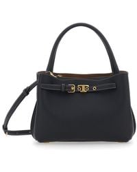Tod's - 'T-String' Handbag With Adjustable And Removable Shoulder Strap And Buckled Belt Detail On The Front - Lyst