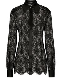 Dolce & Gabbana - Chantilly Lace Shirt - Lyst