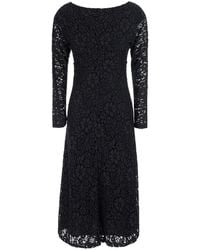 Le Plain - Long Dress With Round Neck And All-Over Lace Embroidery - Lyst