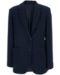 Brunello Cucinelli - Single-Breasted Jacket With Notched Revers And - Lyst