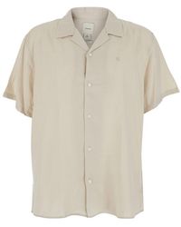 Calvin Klein - Shirt Camp Collar Linen - Lyst