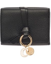Chloé - 'Alphabet' Tri-Fold Wallet With Charm And Leather Link - Lyst