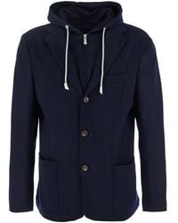 Eleventy - Giacca Con Cappuccio E Pettorina - Lyst