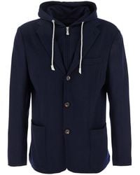 Eleventy - Giacca Con Cappuccio E Pettorina - Lyst