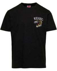 KENZO - Slim T-Shirt With Tiger Patch - Lyst