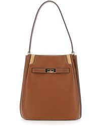 Tory Burch - Shoulder Bag 'Lee Radziwill' With Leather Buckle Clos - Lyst