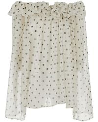 MSGM - Top With Polka Dot Print - Lyst