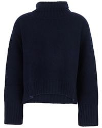 Soft Goat - Crewneck Sweater With Ribbed Knit And Turtleneck - Lyst