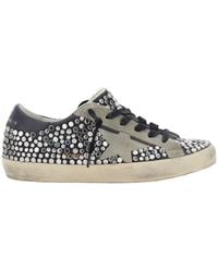Golden Goose - 'Superstar' Low Top Sneakers With Side Star Patch And All-Over Glitter - Lyst