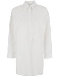 Gucci - Shirt With Classic Collar And Logo Lettering On The Collar - Lyst