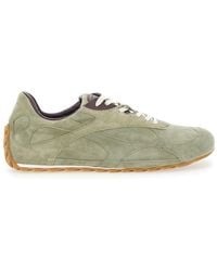 Bottega Veneta - 'Orbit' Khaki Sneakers With Logo Lettering On The Back - Lyst