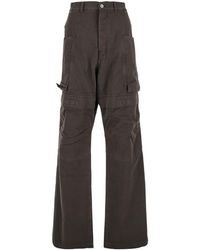 Rick Owens - Pantaloni Cargo 'Stefan' Con Gamba Ampia E Tasche Applicate In - Lyst