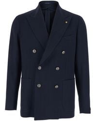 Tagliatore - Double-Breasted Jacket With Peak Revers - Lyst