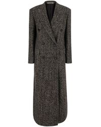 Tagliatore - Double-Breasted Coat With Herringbone Motif - Lyst