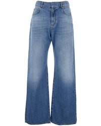 Pinko - 'Wanda' Jeans With Wide Leg And Love Birds Embroidery On Th - Lyst